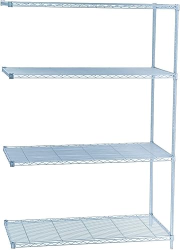 Safco Productos Unidad de Complemento de Estantería de Alambre Industrial 48" W x 24" D x 72" H (la unidad de arranque y el paquete de estante