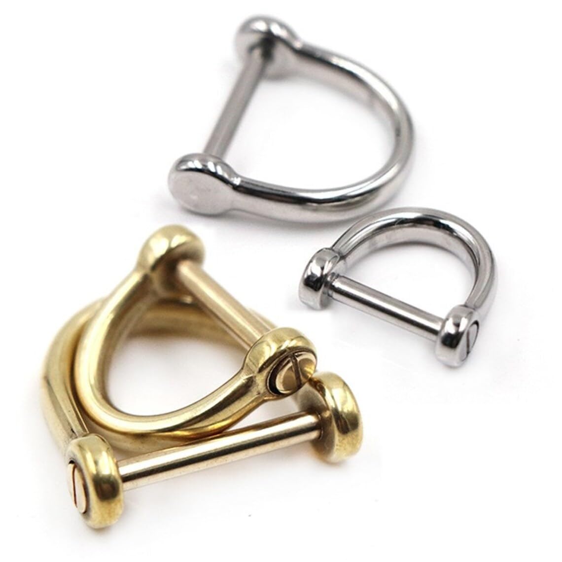 Brass Rings Connector D-Rings Clasp Handmade Stainless Steel Brass Rings With Screws Removable