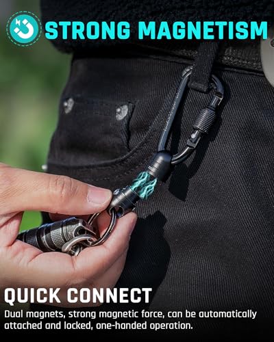 Image of TISUR Magnetic Quick Release Carabiner Keychain,Detachable Key Chain Rings