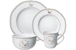 Farmhouse Plate Set - Pfaltzgraff's Enchanting Blue and White Porcelain Dinnerware