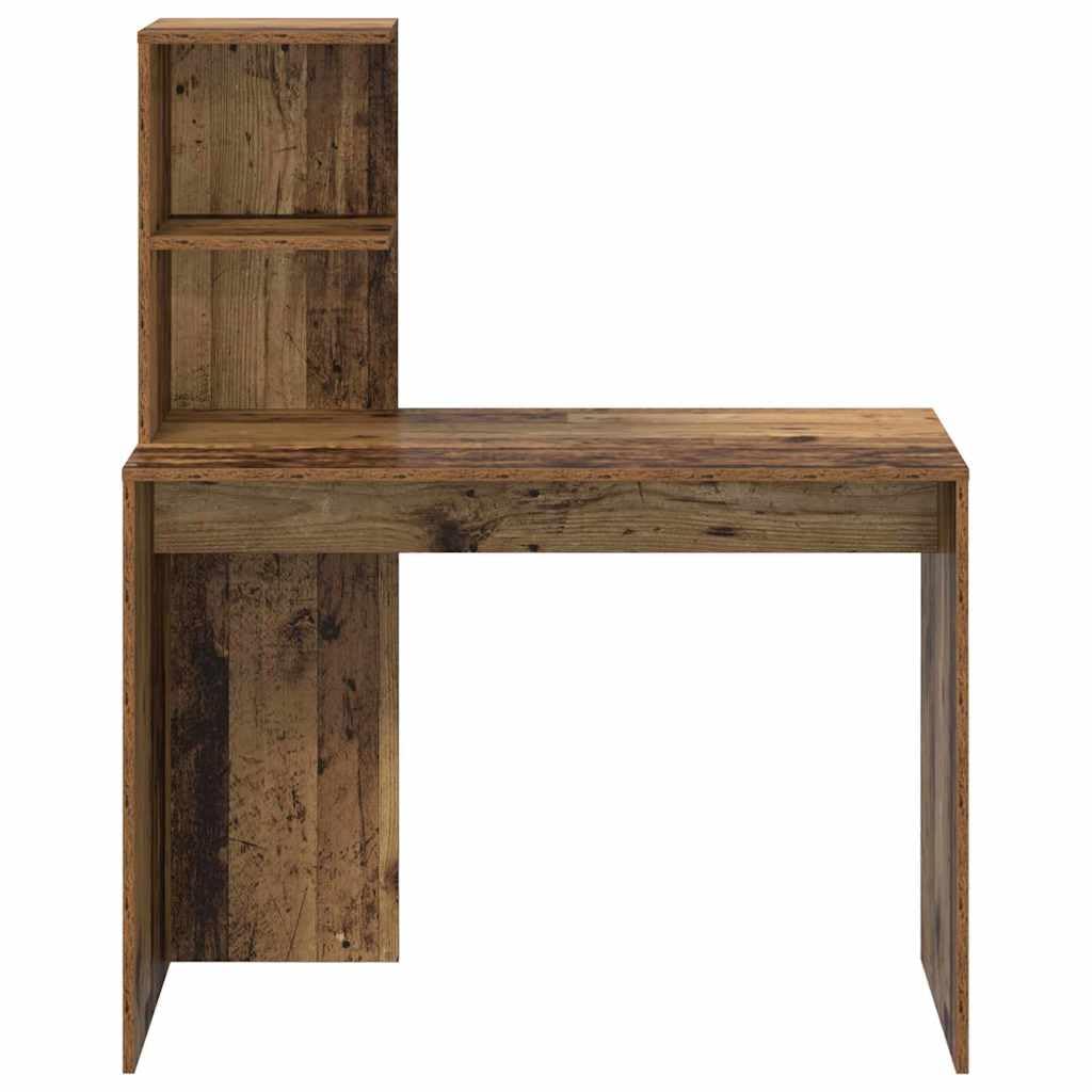 Generisch Schreibtisch mit Regal Altholz 102 x 50 x 124 cm Holzwerkstoff,Möbel,Büromöbel,Schreibtische-869360