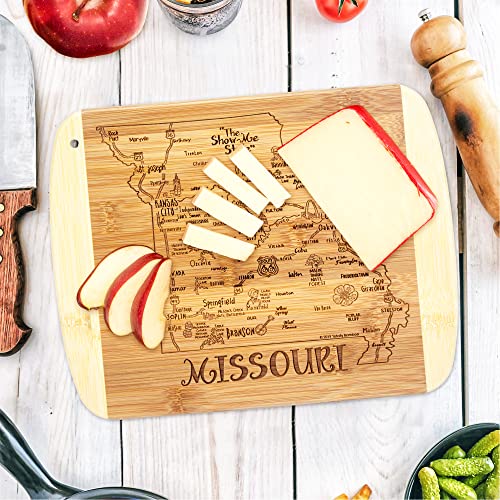 Image of Totally Bamboo A Slice of Life Missouri Engraved Map Cutting Board