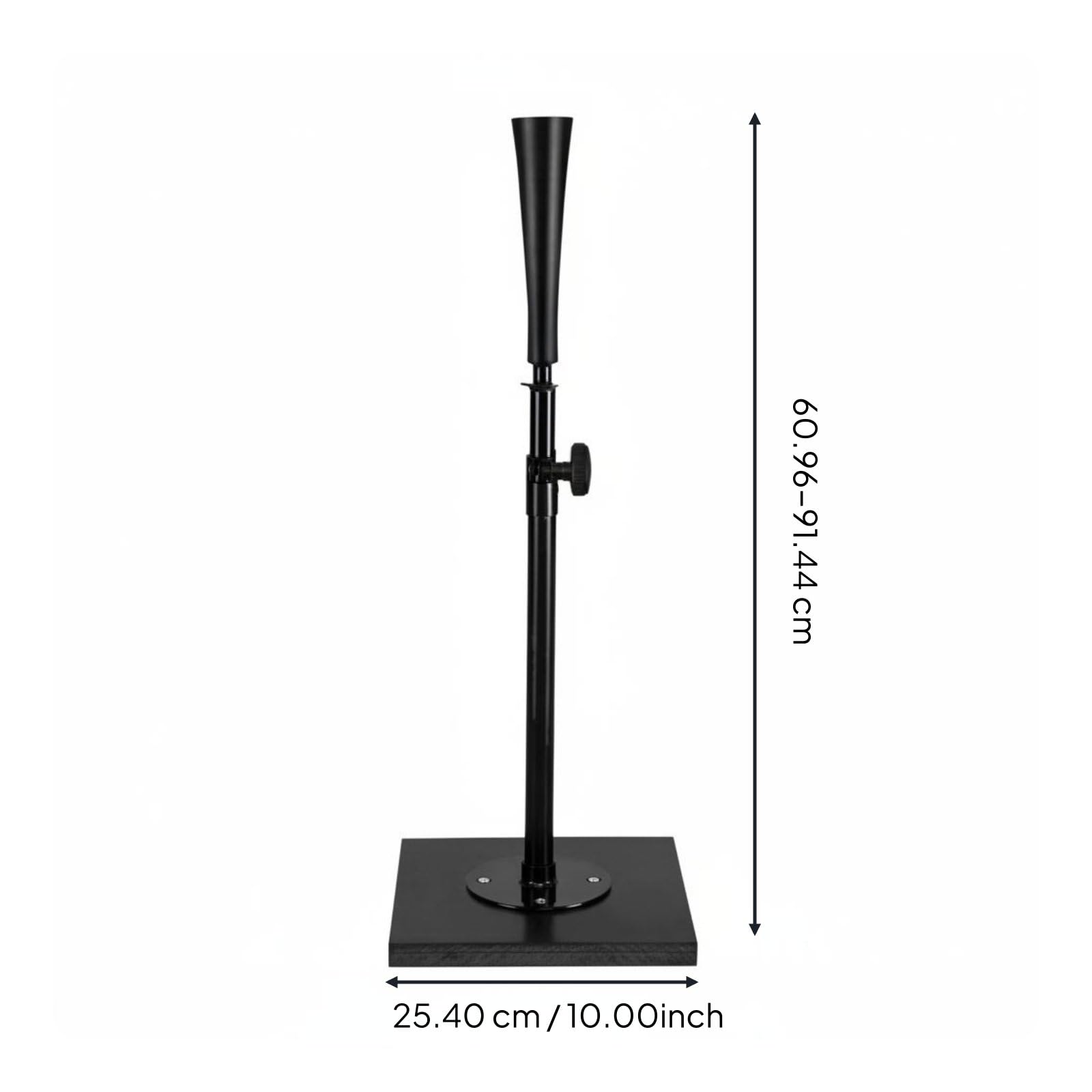 Milageto Baseball Schlagständer Baseball Ständer Schlagtrainer Schlaghilfe Stabiler Sockel Höhenverstellbar 61–91cm aus Polypropylen für Wiederholtes Schlagen Präzision Selbsttraining Geeignet