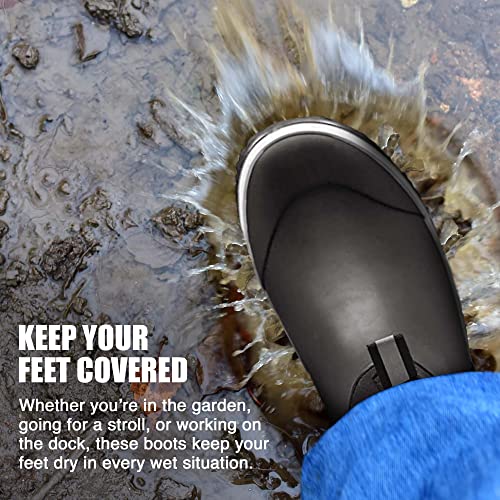 Norty - Men's 6 Inch Ankle High Rubber Rain Boot, Black 41551-8D(M) Us #TOP1