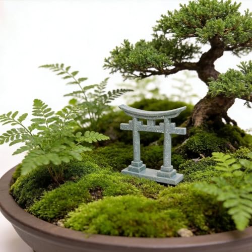Image of livelyfish Aquarium Asian Decorations Japanese Shinto Torii Gate Fish Tank Ornament Miniature Shrine Japan Style Sandstone Underwater Landscape Decoration, S