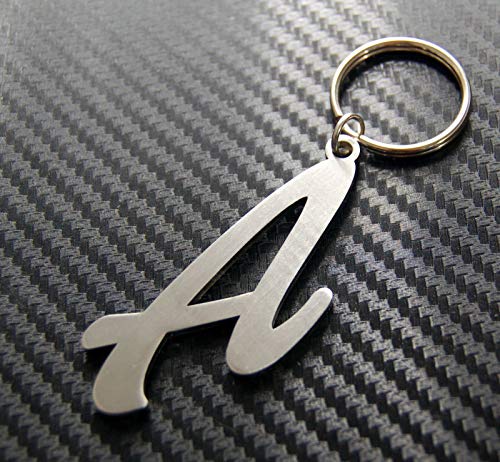 Porte-clés alphabet lettre A acier inoxydable cadeau personnalisé avec pochette