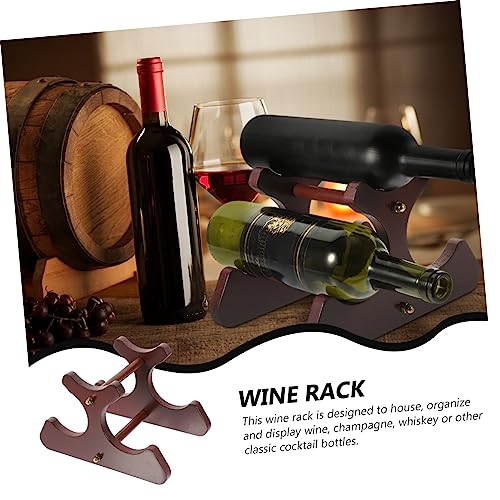 Soporte para botellas de vino de madera color rojo oscuro miniatura 7