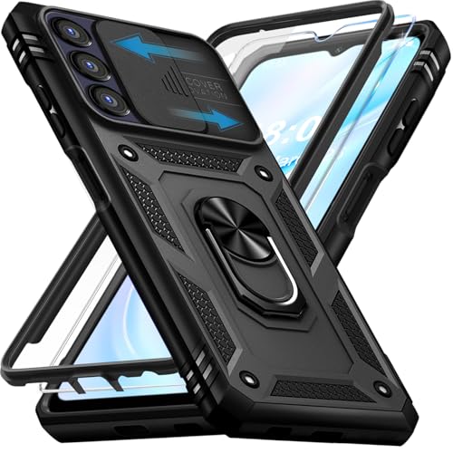 KOGENG Coque pour Samsung Galaxy A16 5G avec Verre Trempé, 360° Antichoc Étui de Militaire Protection Anneau Support Renforcée Armure Telephone Housse pour...
