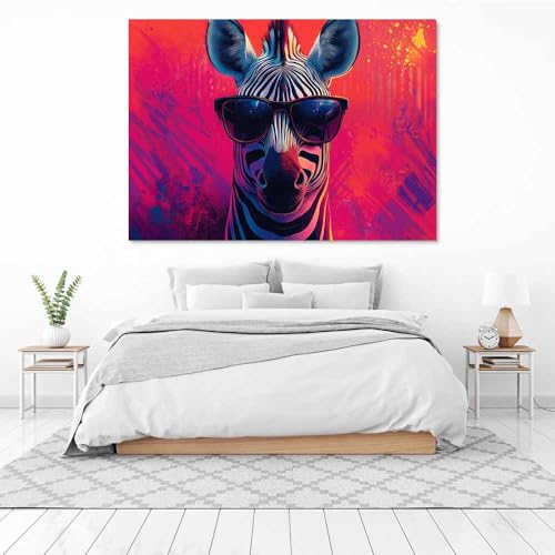 Poster zèbre rouge pour dynamiser un mur blanc triste - 3