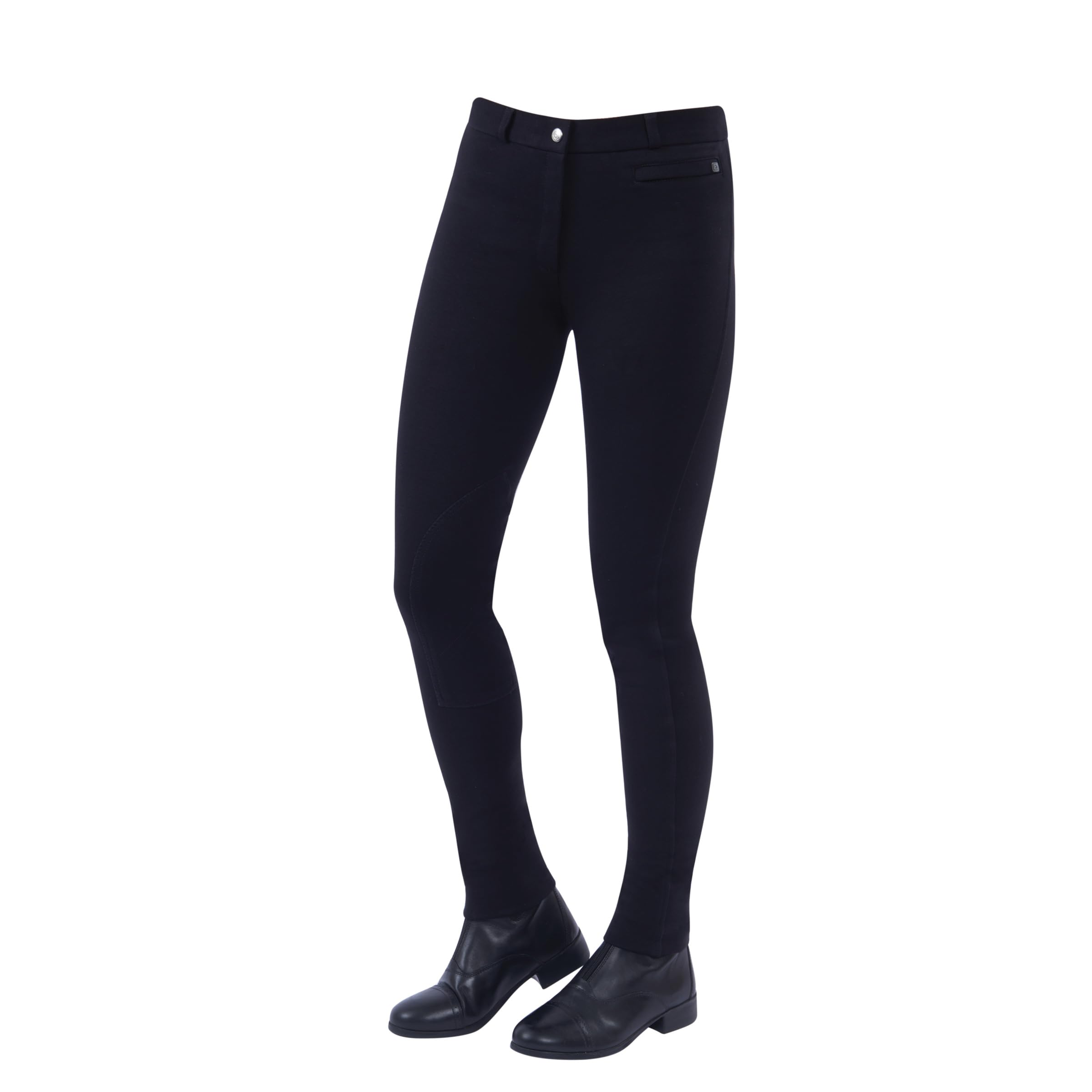 Dublin Supa-Fit Zip Up Knee Patch Jodhpurs, Black, Ladies 14/32"