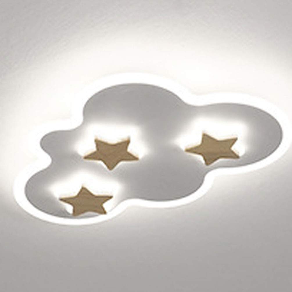 Plafonnier LED nuage et étoile blanc 49cm pour la chambre d'enfant