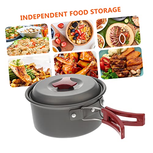 GOOHOCHY Picnic Cook Set Hiking Cookware Set 1-2 Person Stainless Steel Camping Cookware - Image 5