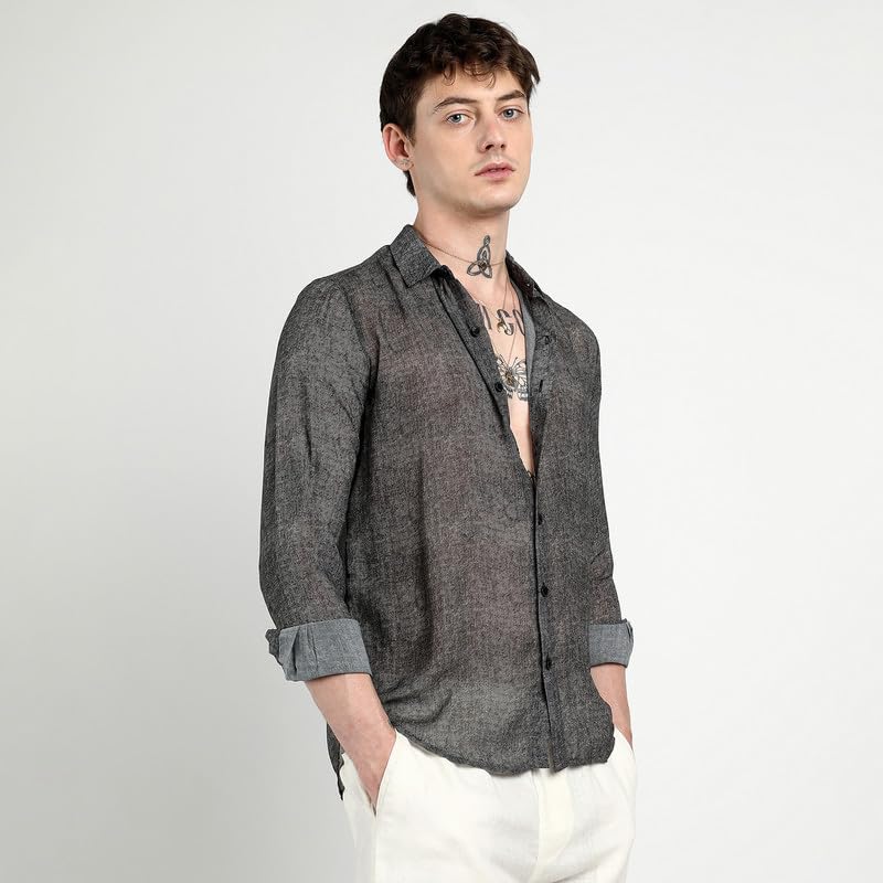 Image of CAHOOT Men'sTartan Plaid Shirt for Casual Wear | Spread Collar | Long Sleeve | Button Closure | Shirt Crafted with Comfort Fit for Everyday Wear
