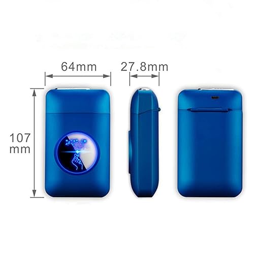 Miniatura 6 de Estuche para cigarrillos con encendedor, 19 unidades de cigarrillos regulares, encendedores USB, recargable, sin llama, resistente al viento,