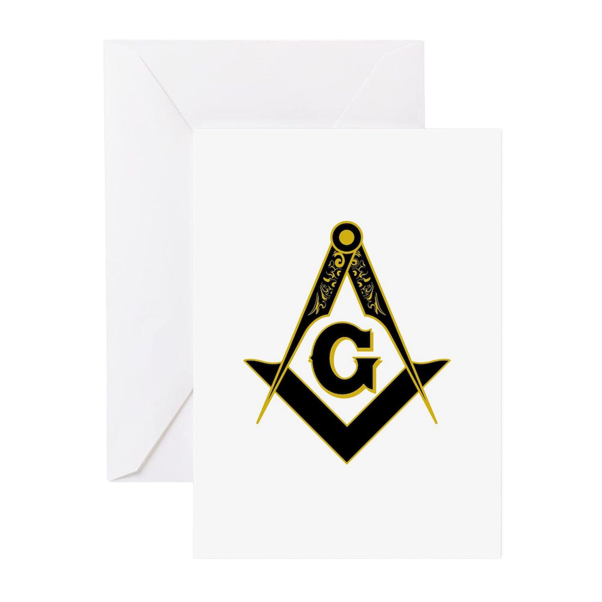 CafePress Masonic Black Folded Greeting Cards (10-pack) Matte