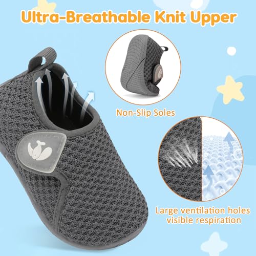 Image of FEETCITY Toddler Walking Shoes Slip On Toddler Shoes Boys Girls Kids Sports Sneakers Casual School Shoes Barefoot Shoes