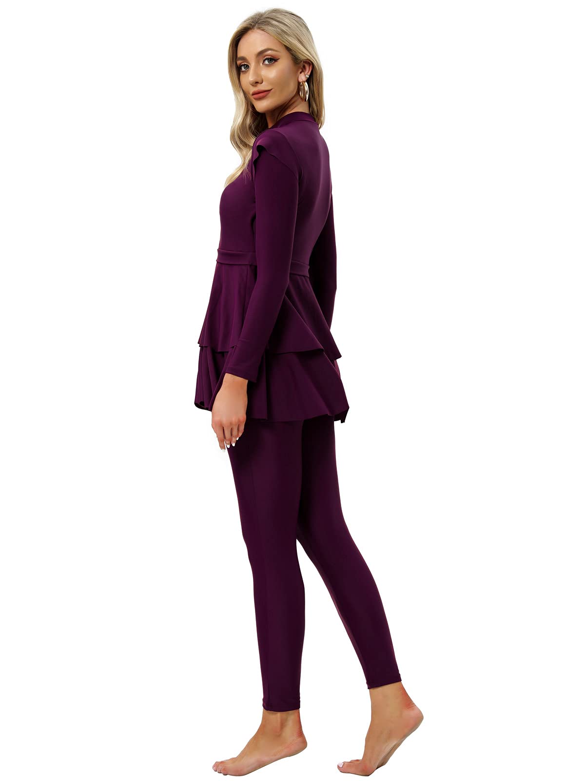 Damen Modest Badeanzug Langarm Burkini Full Cover Muslim Badeanzug
