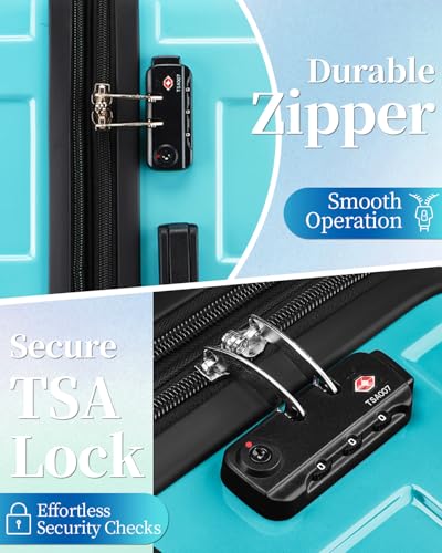 Image of Checked Luggage 24 Inch With Spinner Wheels, Hardside Suitcase with TSA Lock, Expandable Checked Suitcase for Women