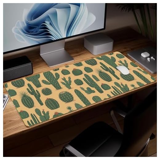 Leather Plant Desk Pad, Colorful Art Mouse Pad Large Computer Keyboard Gaming Mousepad Waterproof Desktop Protector & Cover, Decorative PU Leather Laptop Mouse Mat Home Decor 10 x 25.6 inch C169