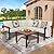 NATURAL EXPRESSIONS 6 Pieces Patio Furniture Set, Outdoor Couch with Thick Olefin Cushions, Fauxwood Armrest and Tabletop, Ergonomic Design Highback, Sectional Outdoor Furniture for Backyard, Deck