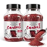 Escamas de pimiento ahumadas Dulces, smoked pepper flakes, Producido en Extremadura, Ideal para carnes, pescados, verduras asadas, pastas, pizzas, huevos y ensaladas, 2 botes de 350 gr