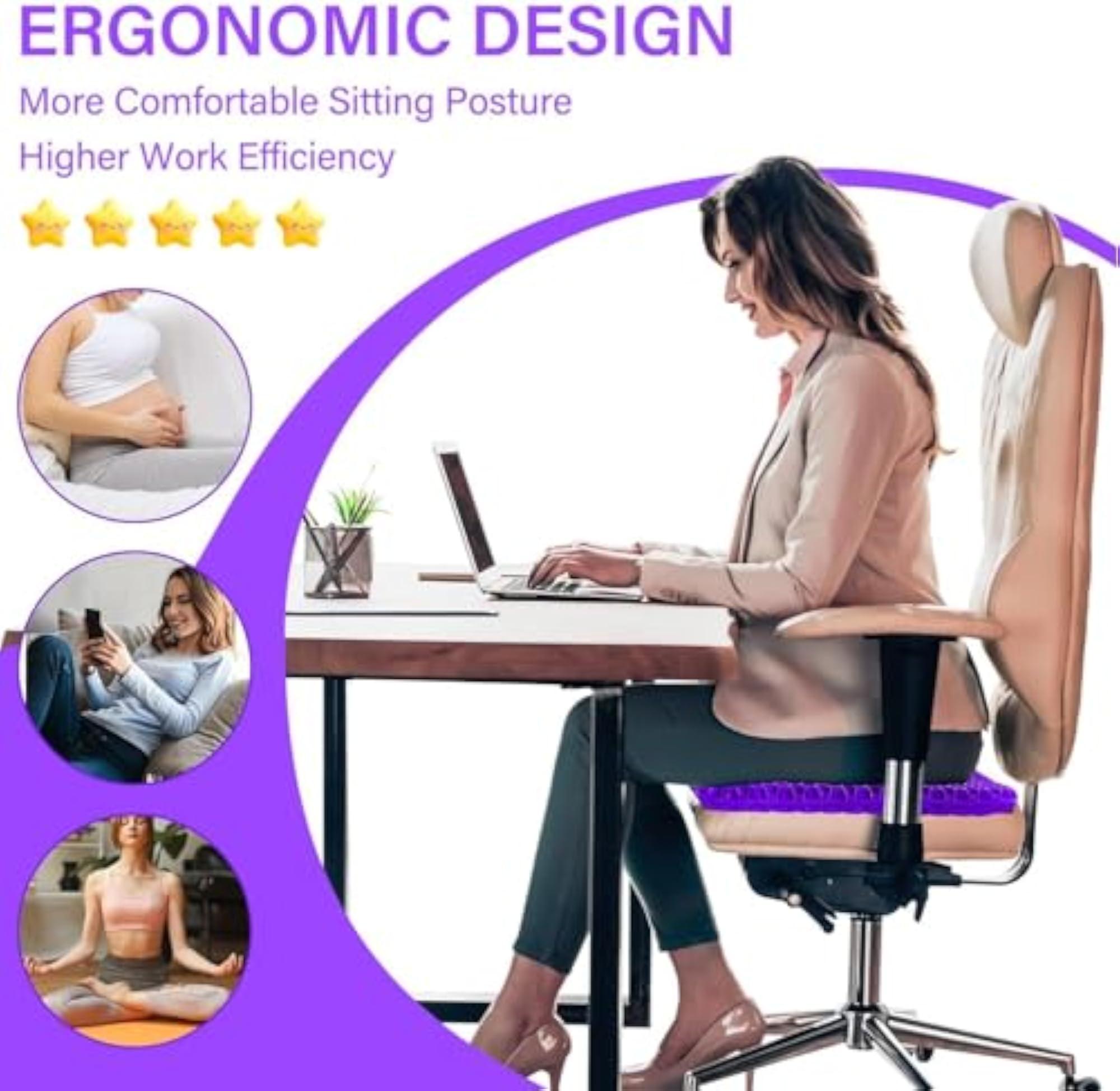 Gel Enhanced Egg Seat Cushion for Pain Relief