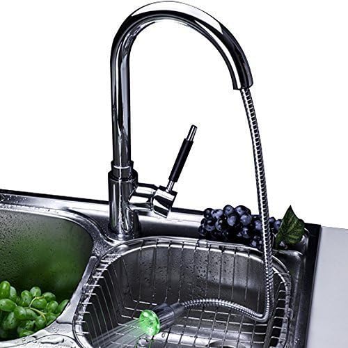 LightInTheBox mitigeur en laiton massif de pull out robinet de cuisine avec changement de couleur conduit — vue 2