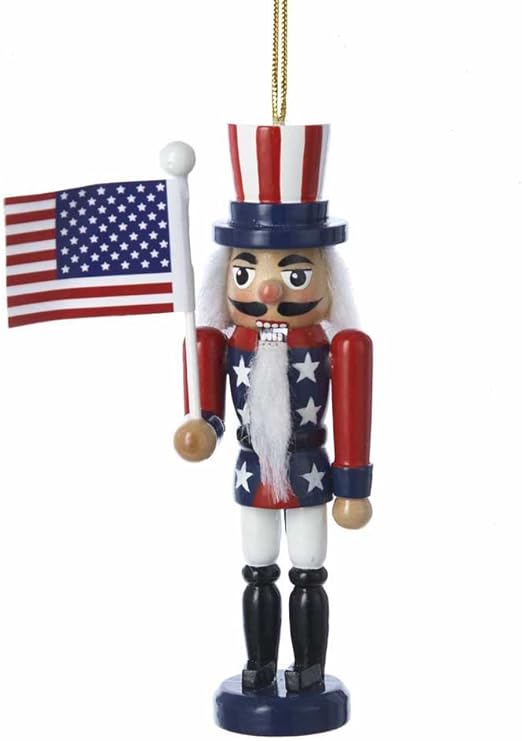 Kurt S. Adler American Flag Nutcracker Christmas Tree Ornament C6197 New