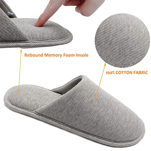 ofoot Heren biologisch katoenen gezellige binnenslippers, traagschuim huis plat, wasbare instapschoenen voor thuis - Image 3