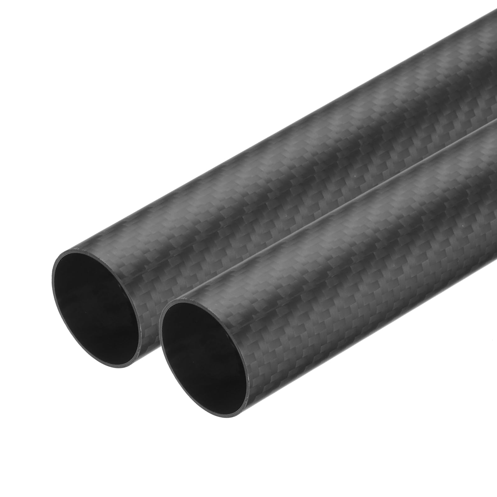 QUARKZMAN 2 Stück Kohlefaserrohr 28 x 30 x 500mm Matte Oberflächenstange 3K Roll Wrapped Reines Kohlefaser-Rundrohr für RC-Flugzeug Multicopter