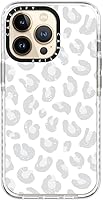 Vista 5 de CASETiFY Impact - Funda para iPhone 13 Pro protección contra caídas de 6.6 pies - Leopardo gris plateado - Escarcha transparente