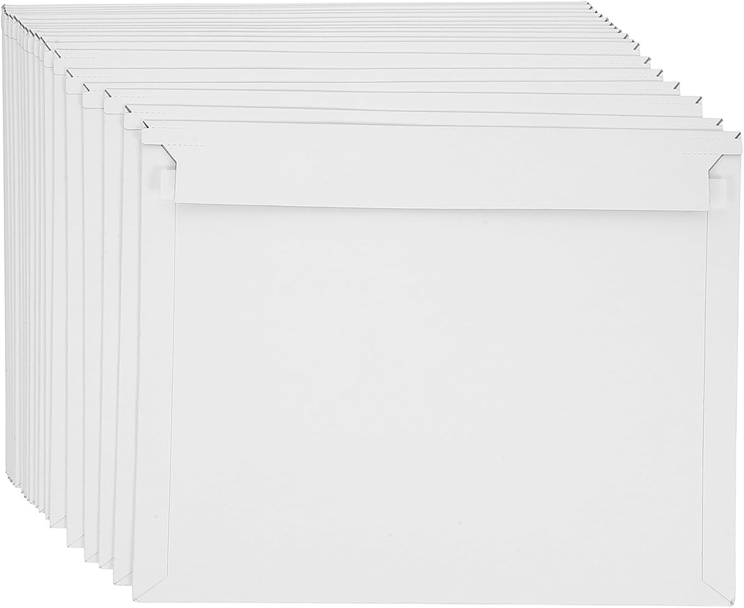 20pcs Blank Self-sealing Rigid Mailer Envelopes 35x28.5cm White Cardboard Flat Pouch for Document Organizer, Photo and Business Mailing