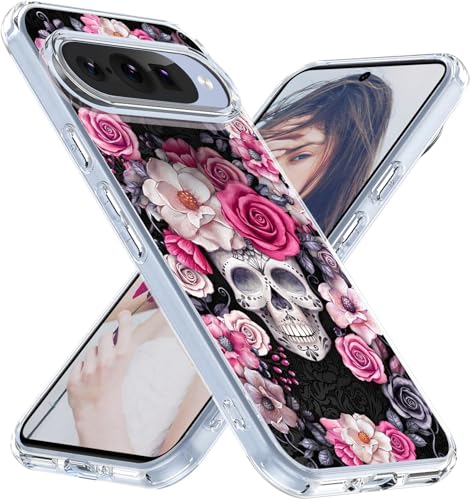 Coque Google Pixel 10 et 10 Pro transparente en silicone fine anti-choc motif floral
