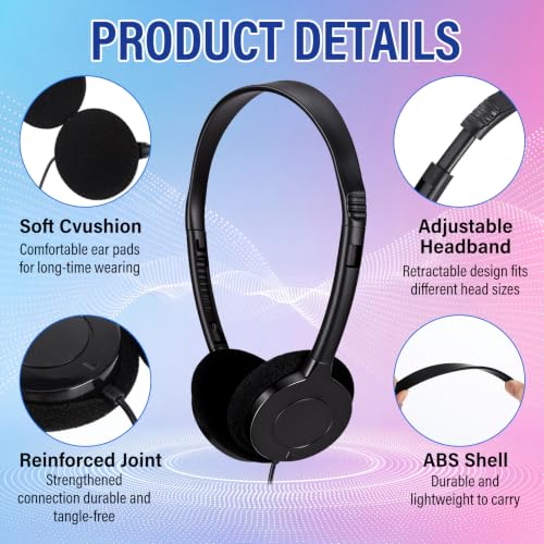 Image of Konohan 30 Pack Headphones Bulk Classroom Headphones, Black, Fresh