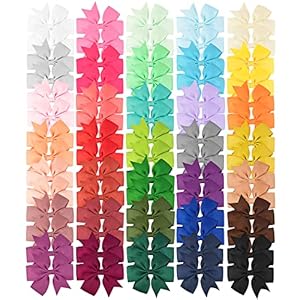 Prohouse 70 Pieces Boutique Grosgrain Ribbon Pinwheel Hair Bows Clips For Girls Babies Toddlers Teens Gifts In Pairs