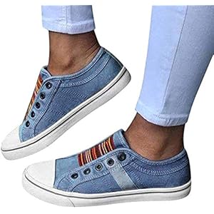 ZYLL Dames Canvas Schoenen Womens Meisjes Trainers Casual Lace Up Retro Lage Top Platte Gym Loafers Mode Ronde Teen Casual Schoenen Platte Outdoor Elastische Band Sneakers