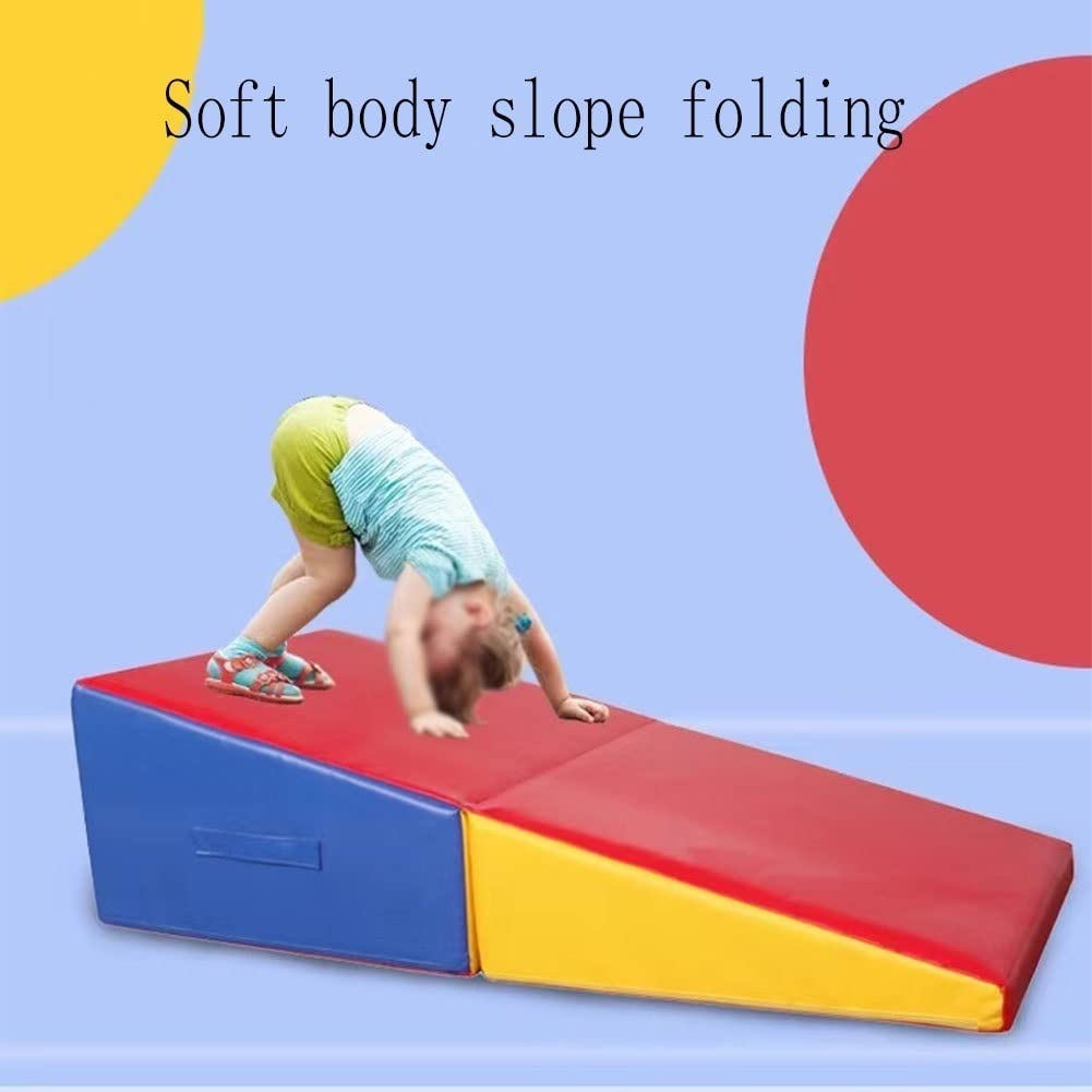 GRRICEPL Gymnastics Incline Mat, Folding Gymnastics Wedge Mat, Gym Fitness Tumbling Skill Shape Mat for Kids Girls Home Training Exercise, (Color : B-60X120X35CM)