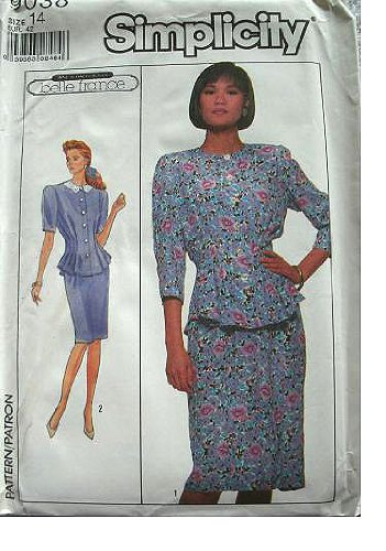 Patron de robe Simplicity 9038 ensemble vintage style Belle France
