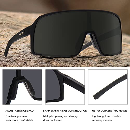 Image of MAXJULI Polarized Sunglasses for Men Women, Windproof Outdoor Sports Cycling Running UV400 Protection Sun Glasses 8121