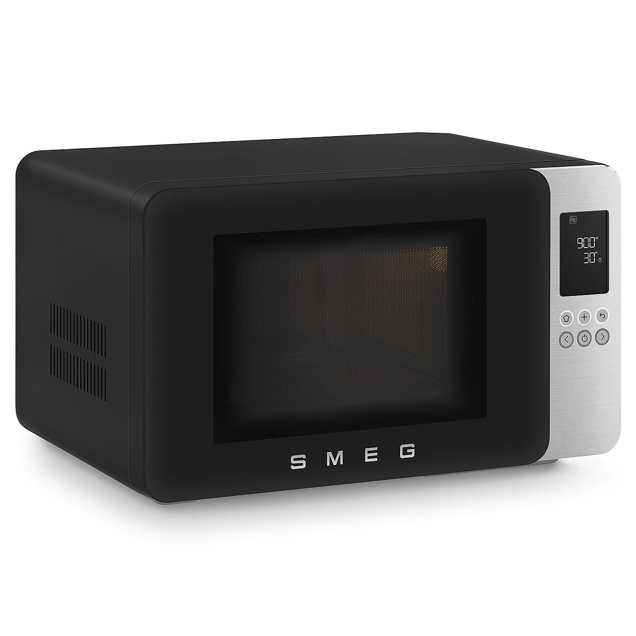 Smeg, Four à Micro-ondes avec Grill MOC01BLMEU, 4 Fonctions et 18 Programmes Automatiques, Technologie Inverter, Système de Fermeture Soft Close, Accessoire Grille Inclus, 1900 W, Noir Mat
