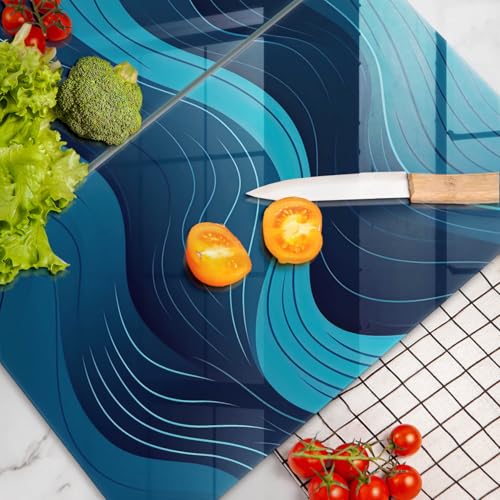 Plaque de protection induction premium vagues abstraites Wallfluent 52cm - 5