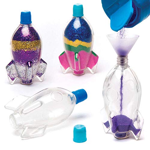 Baker Ross Rocket Sand Art Bottles, for Kids Crafting and Decoration Making
