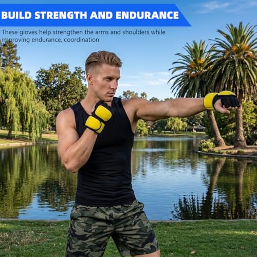 Image of Proberos Gym Gloves, 1KG Each Weighted Gloves, Finger Sleeve Bands Design with Adjustable Wrist Strap, Men and Women, Beginners Strength Training Hand Weights (1KG Each)