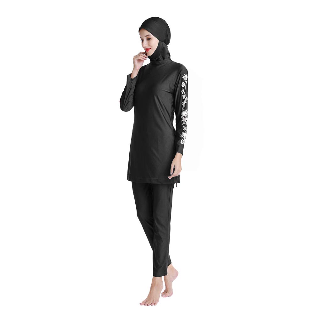 Muslimisches Badeanzug für Damen, voller Anzug, Übergröße, Burkini islamischer bescheidener Druck