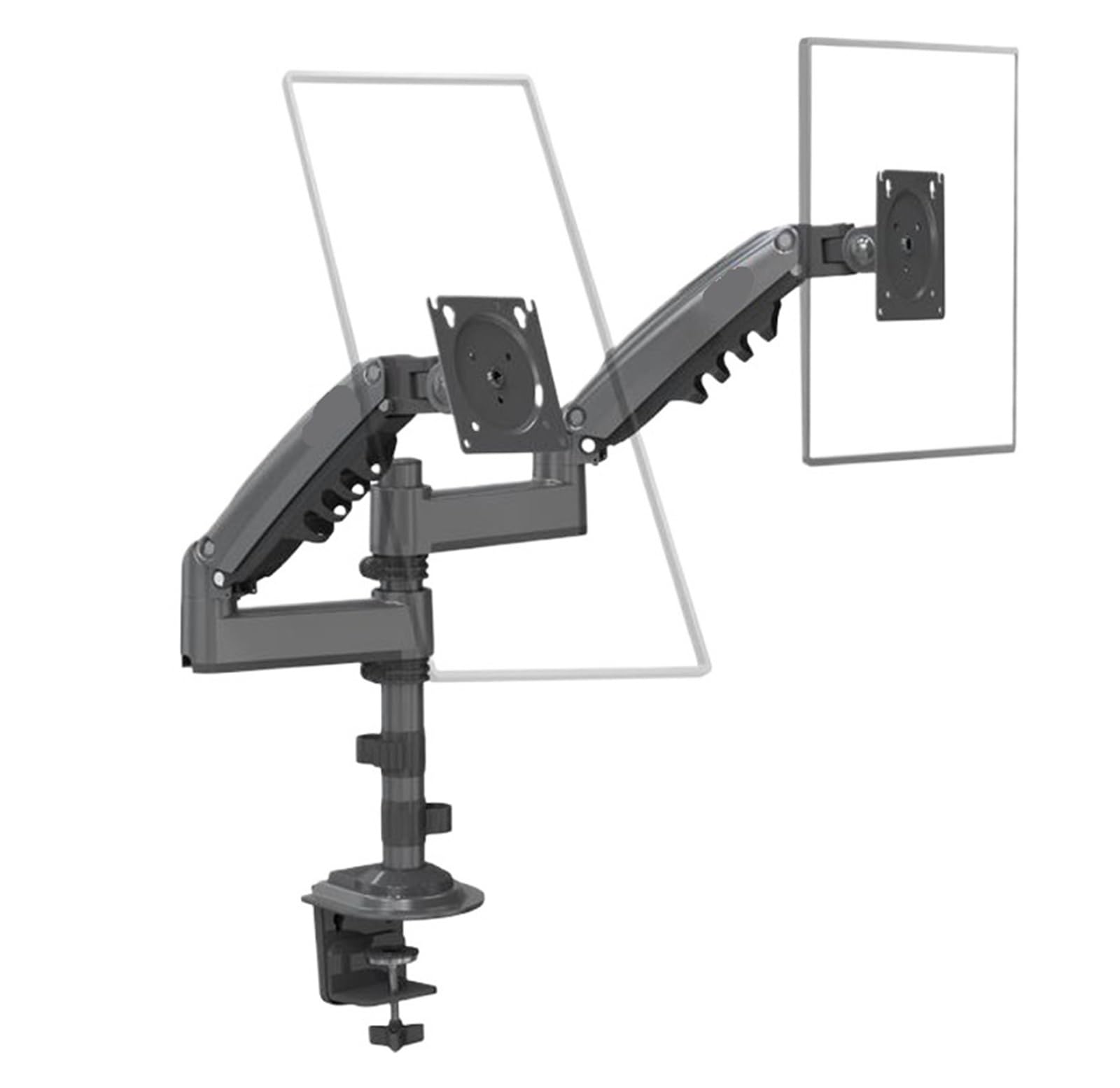 Ikpgbzxm One Color H180 Dual Monitor Desk Stand Gas Spring 17" - 27" Arm(Black)