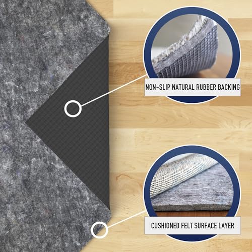 Image of RUGPADUSA - Superior-Lock - 8'x10' - 1 /4 inch Thick - Felt + Rubber - Premium Non-Slip Rug Pad - Perfect for Hardwood Floors, Available in 2 Thicknesses, Many Custom Sizes