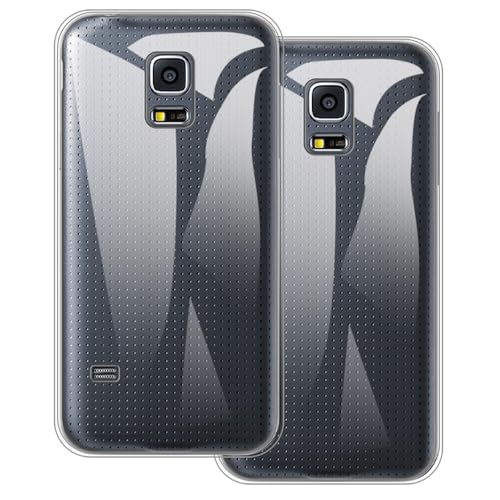 UOGNADGD 2-Pack TPU Case Compatible with Samsung Galaxy S5 Mini Phone Cover - Shockproof Flexible Protective Accessories with Precise Cutouts (Clear)