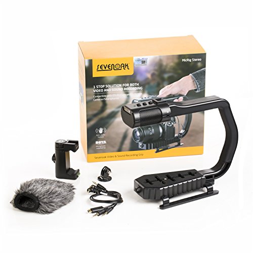 Video Handle Grip with Integrated Microphone for DJI OSMO, Sevenoak Universal Camera Handheld