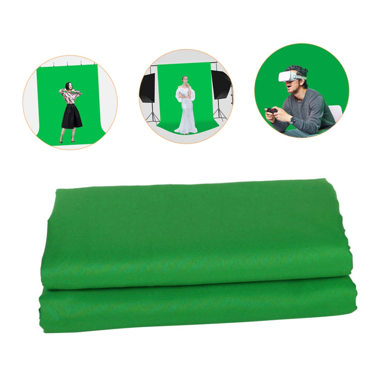 Veemoon Fondo de Fotografía Verde, Tela de Poliéster Algodón, Reutilizable y Fácil de Lavar, Adecuado para Vídeos de Maquillaje y Mesa