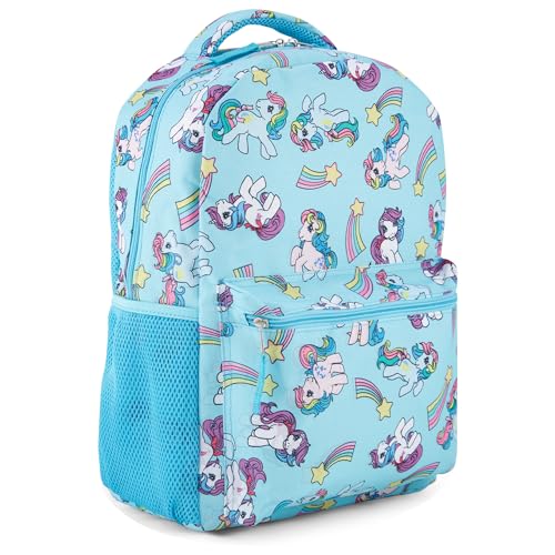 My Little Pony Mochila clássica – Twilight Sparkle, Rainbow Dash e Fluttershy – Mochila escolar infantil MLP – Mochila de 40 cm com bolso frontal e capa para laptop – Mochila para meninas e meninos